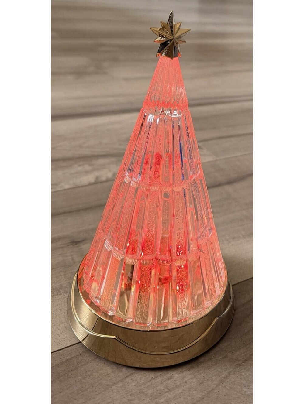 Vintage Light Up 24% Fine Lead Elegant Crystal Holiday Christmas Tree Beautiful!